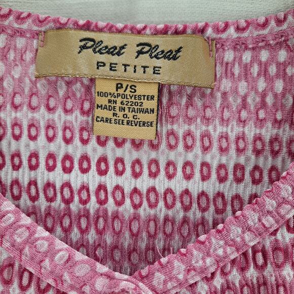 Pleat Pleat by Rafael Cardigan Style Long Sleeve Top Button-Down Sz Small Petite - Picture 5 of 9
